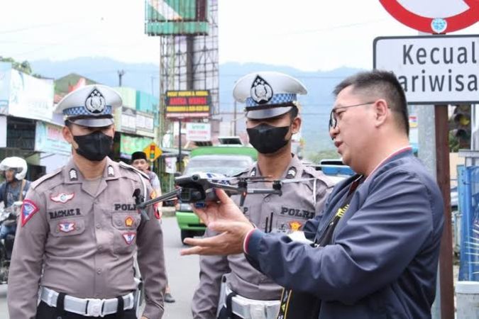 Polresta Tangerang Uji Coba ETLE Gunakan Drone