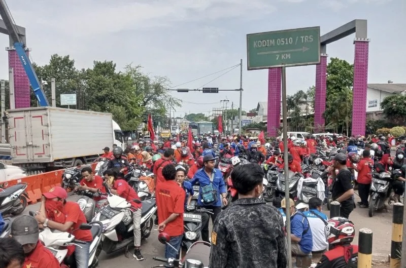 Polresta Tangerang Siaga, Rekayasa Lalu Lintas Hadapi Gelombang Demonstrasi Buruh