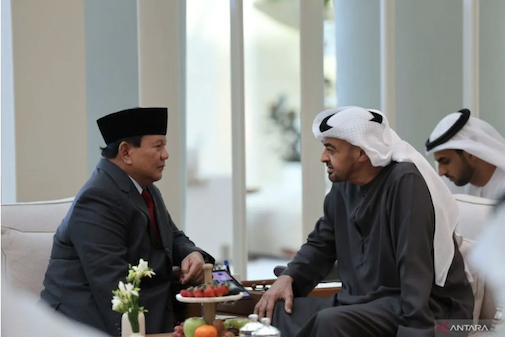 Prabowo Bahas Kerja Sama Pertahanan dengan Presiden UEA