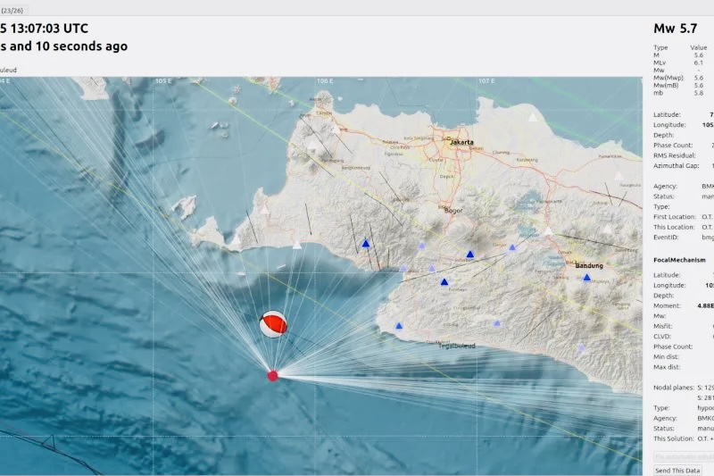 Gempa Magnitudo 5,7 Guncang Banten, BMKG: Tak Berpotensi Tsunami